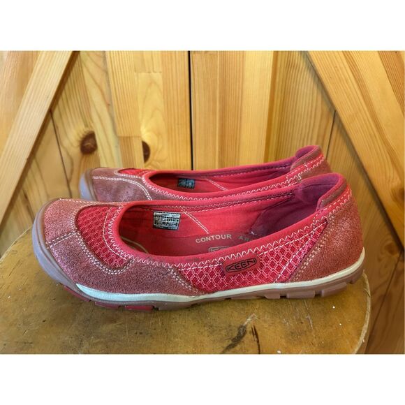 KEEN Mercer Ballerina CNX Ballet Womens Suede Flat Slip On Red Size US 8 EU 38.5 - Picture 3 of 8